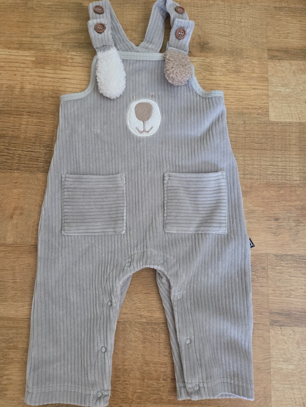 Deux Par Deux Dog Puppy Corduroy Overalls Grey